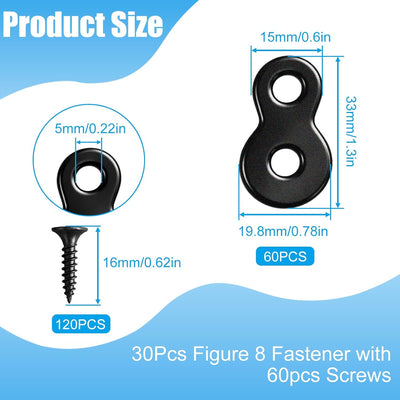 Sujetadores mesa acero negro set 30 resistente