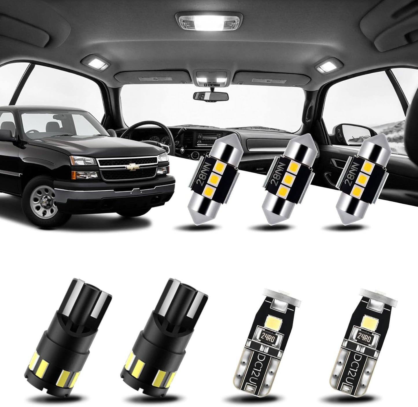 Luces LED interiores coche Silverado/GMC 99-06 12 pzas 6000K