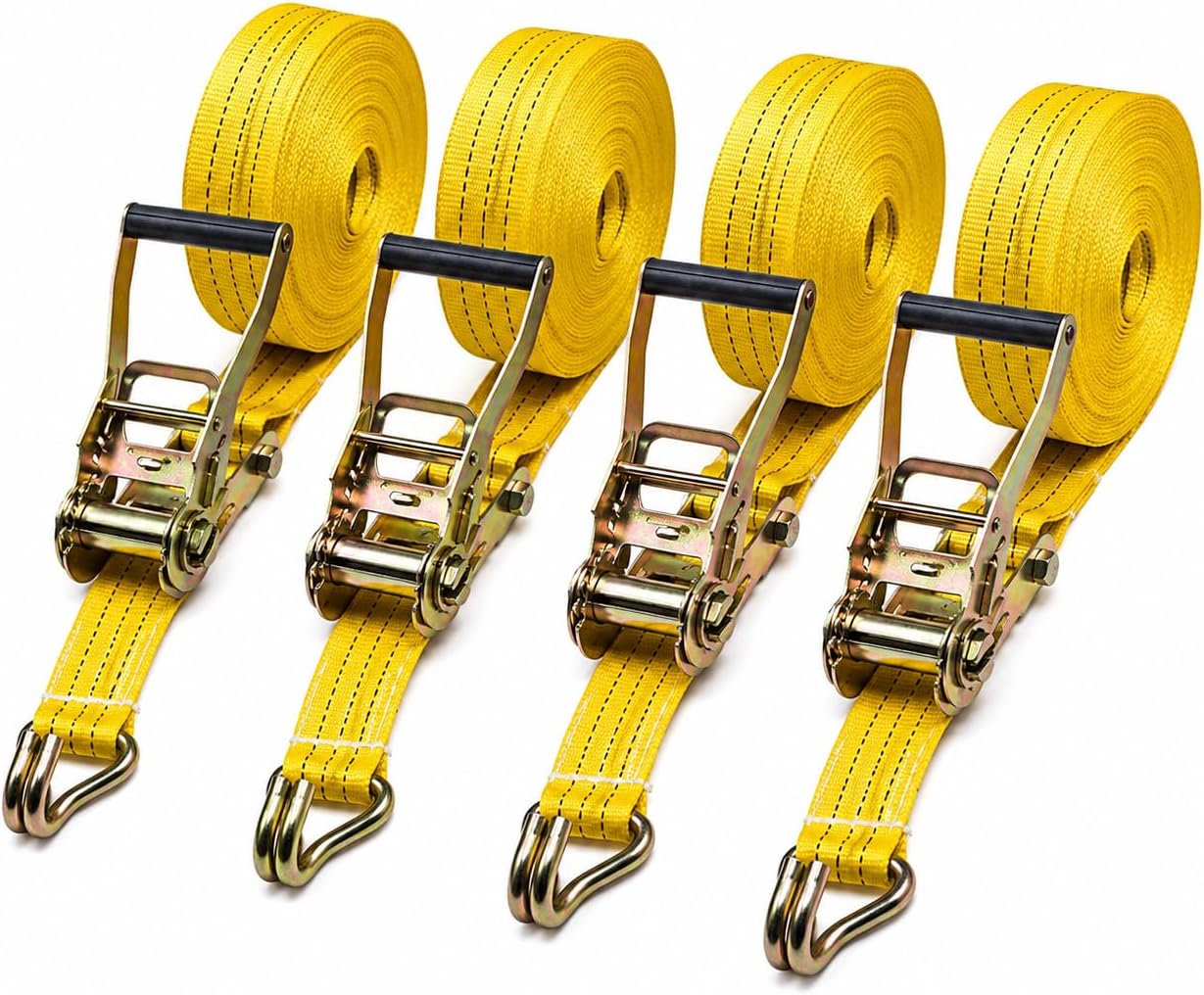 Correas trinquete 2x27" 8000lb negras J doble camión