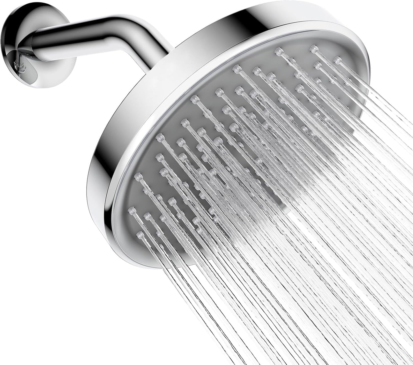 Cabezal ducha lluvia ajustable 6pulg antiobstrucción cromo