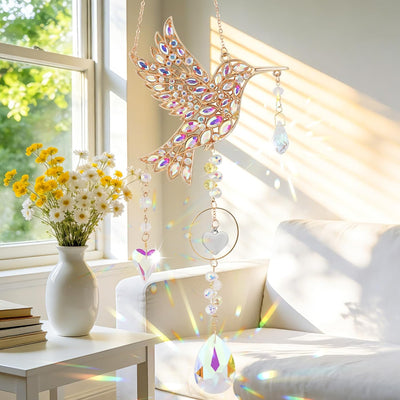 Atrapasoles colibrí cristal para ventana mamá día madre cumpleaños