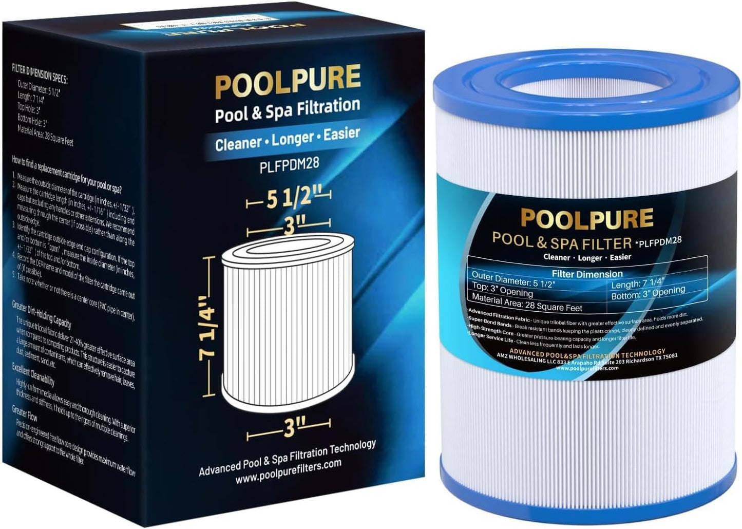 Filtro spa 28 pies cuadrados reemplazo AquaRest Dream Maker