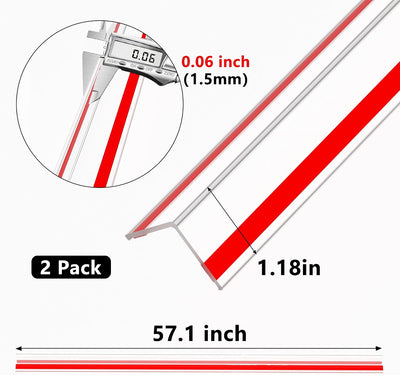Protector esquina autoadhesivo 1.181x1.181pulg 2 tiras PVC flexible