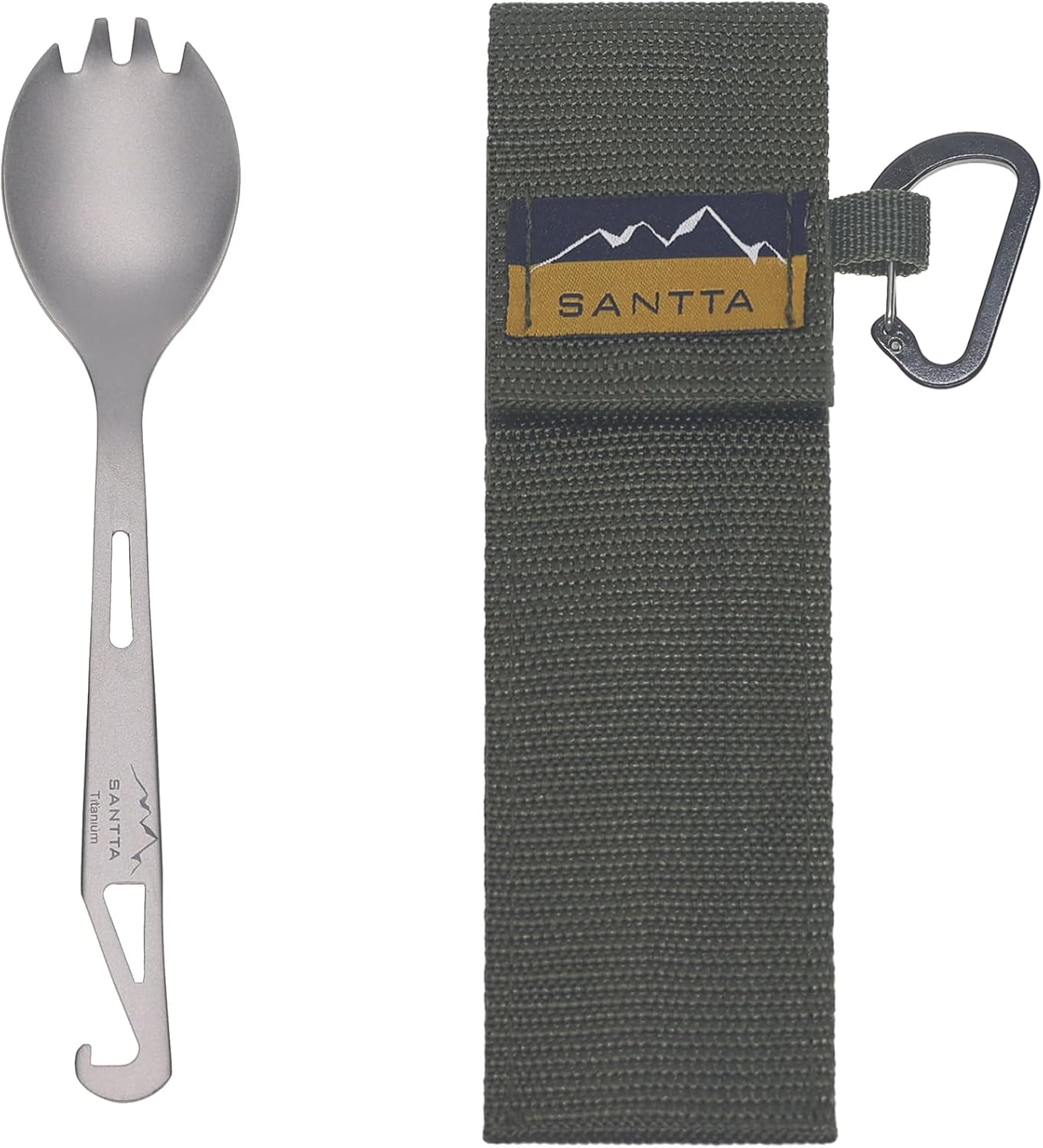 Utensilios titanio 3en1 cuchara tenedor abridor botellas camping
