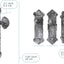 Ganchos hierro fundido pared set 3 color plata/negro