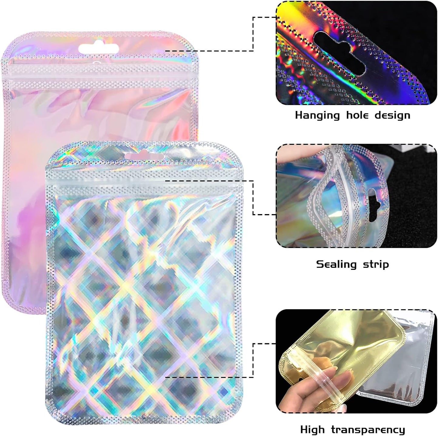 100 Bolsas Mylar Resellables 4x5.8" Impermeables para Joyas