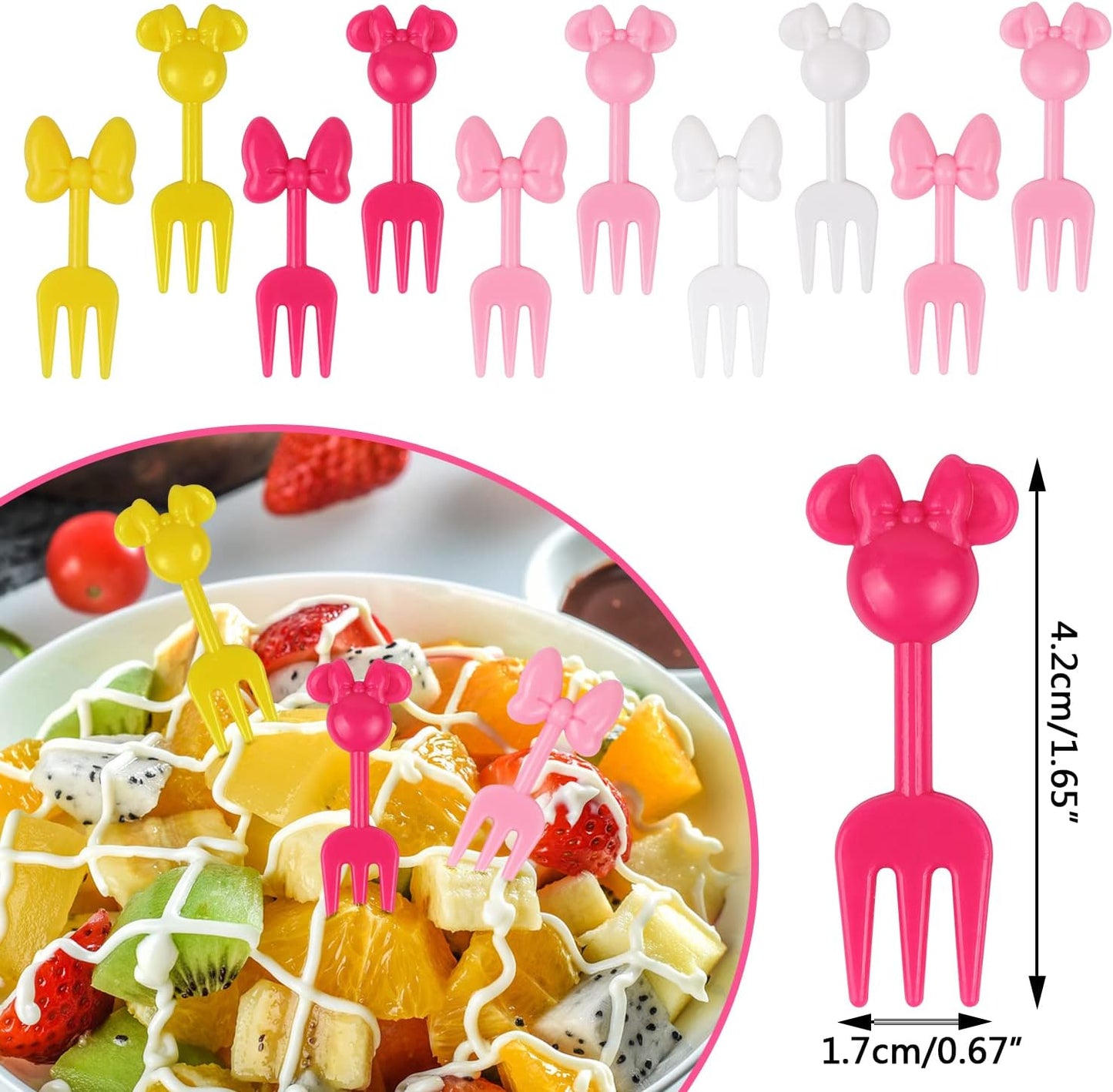 10 Palillos Mini Tenedores Frutas Caja Bento