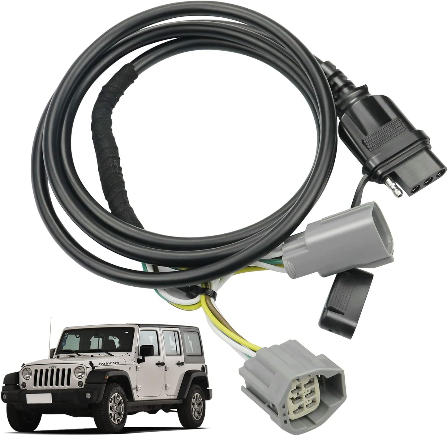 Arnés cableado remolque 4 vías Jeep Wrangler JK 07-18 67"