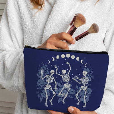 Bolsa maquillaje gótico con cremallera terror espeluznante