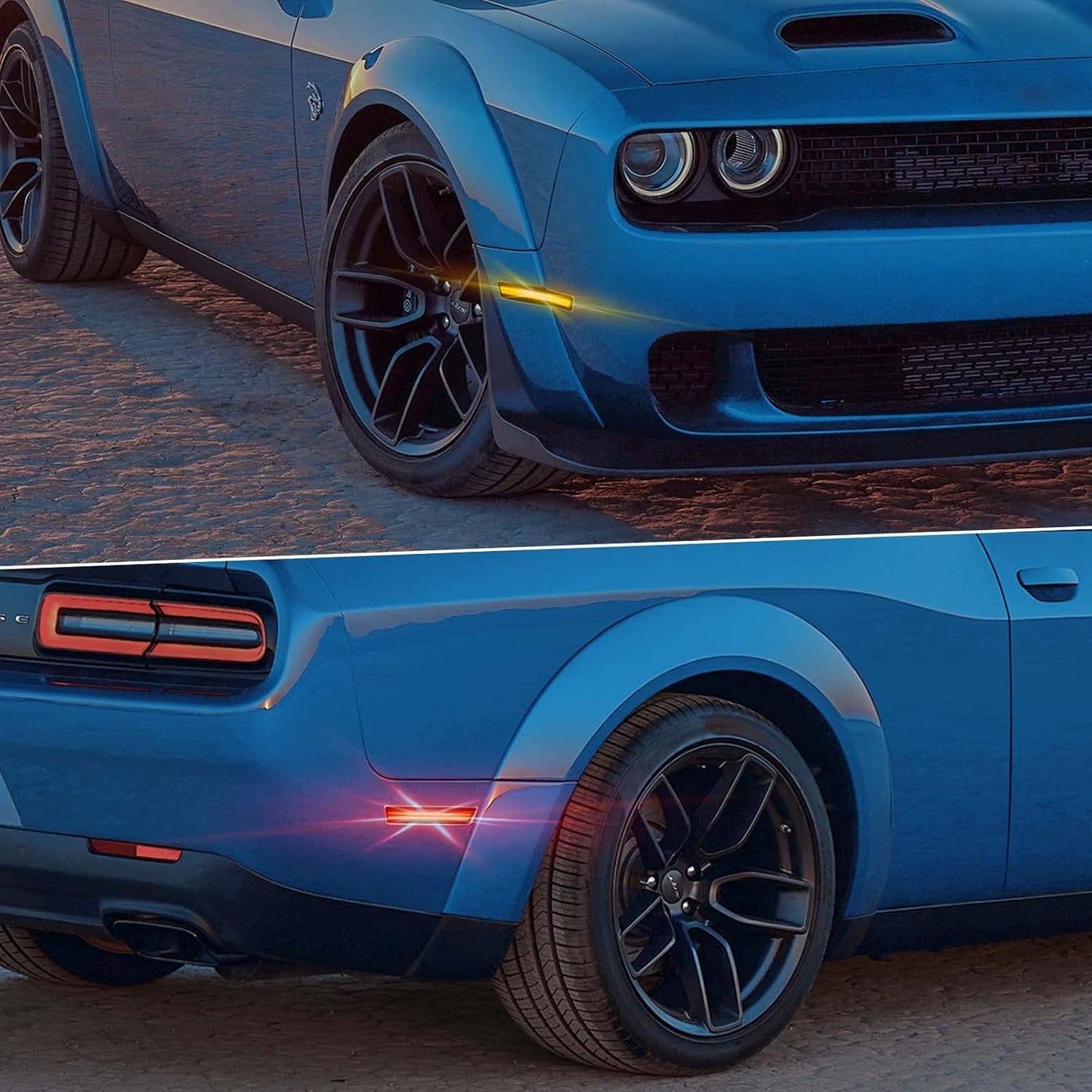 Luces LED Dodge Challenger 2015-23 lente ahumada 4uds rojo
