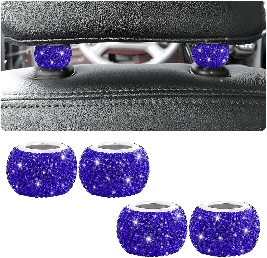 4 Collares Reposacabezas Auto Brillantes con Diamantes