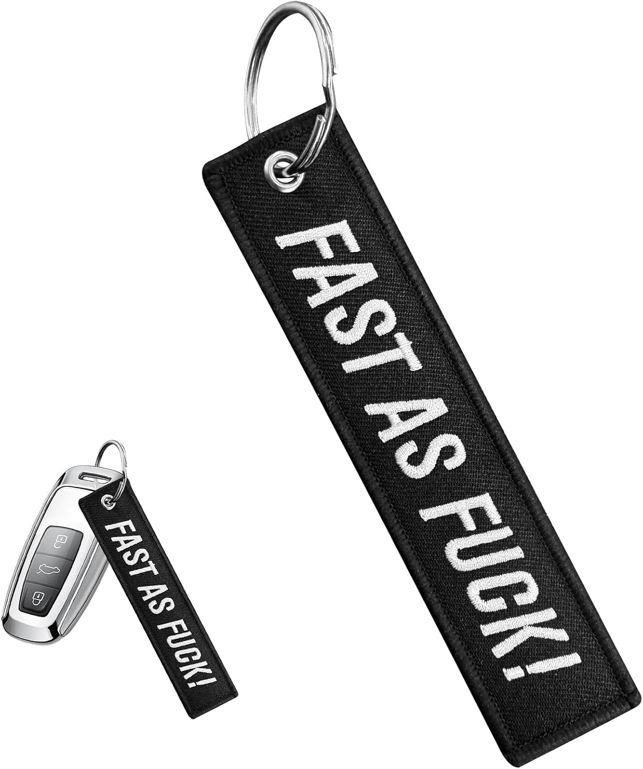 Llavero personalizado etiqueta llave bordada unisex
