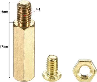 Espaciador hexagonal latón 0.669in macho-hembra kit 10 pcs para PCB