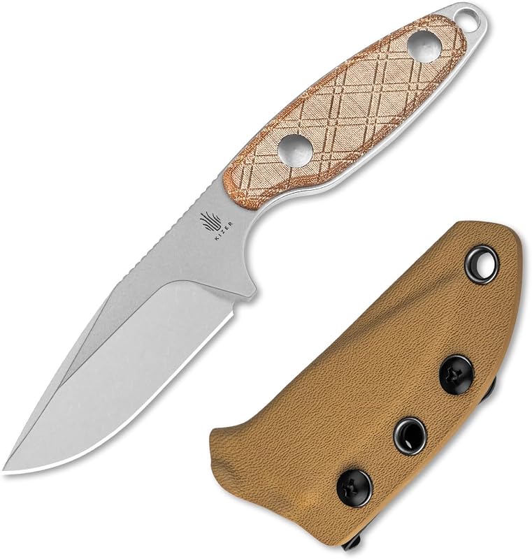 Cuchillo fijo 3.15pulg 154CM hoja rombos mango micarta EDC