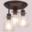 Luz techo semiempotrada 3 luces bronce vidrio semillado