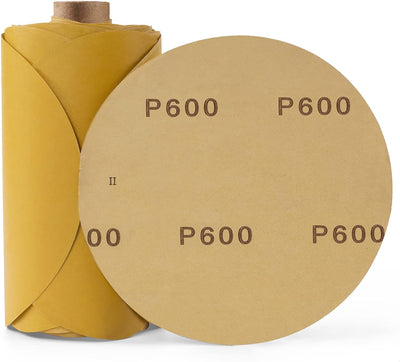 100 Discos Lija PSA Dorado 6pulg Grano 600 para Lijadora DA