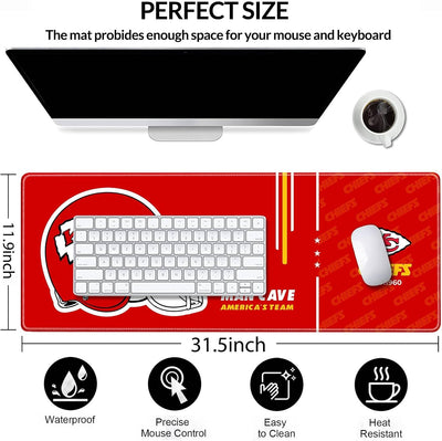 Alfombrilla mouse set bordes cosidos rojo