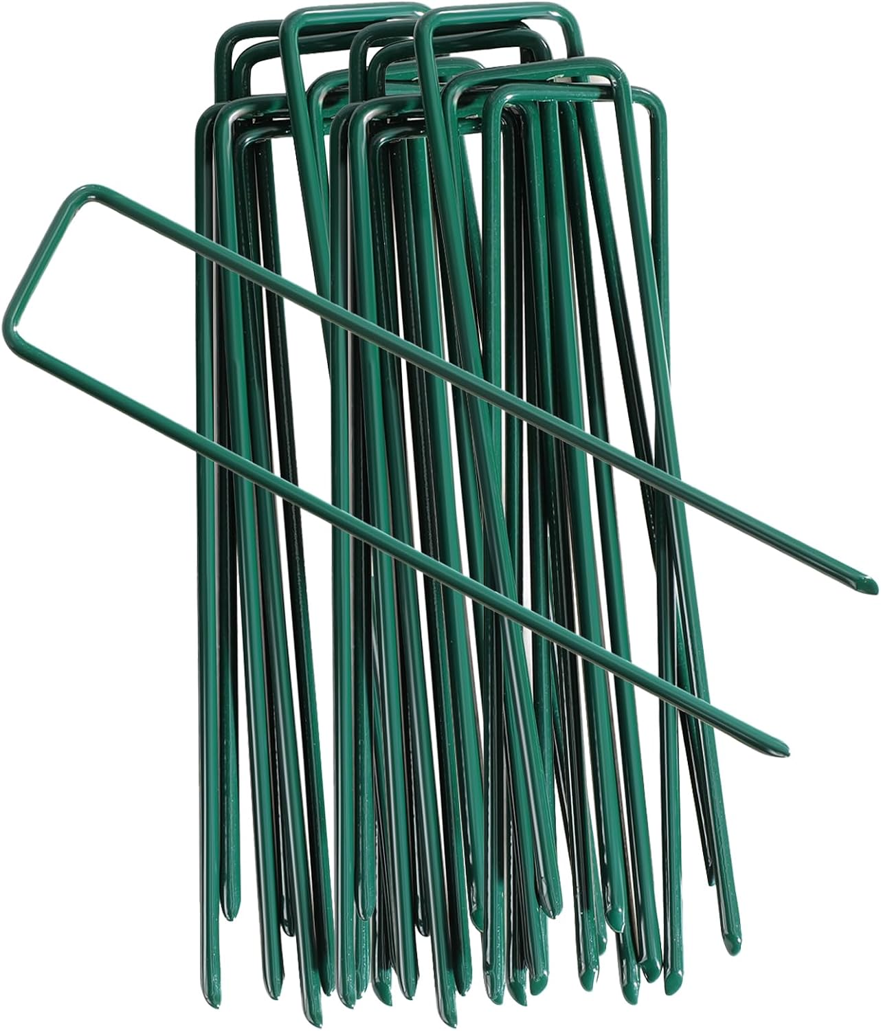 20 Estacas U Jardín 6pulg Resistentes Color Verde
