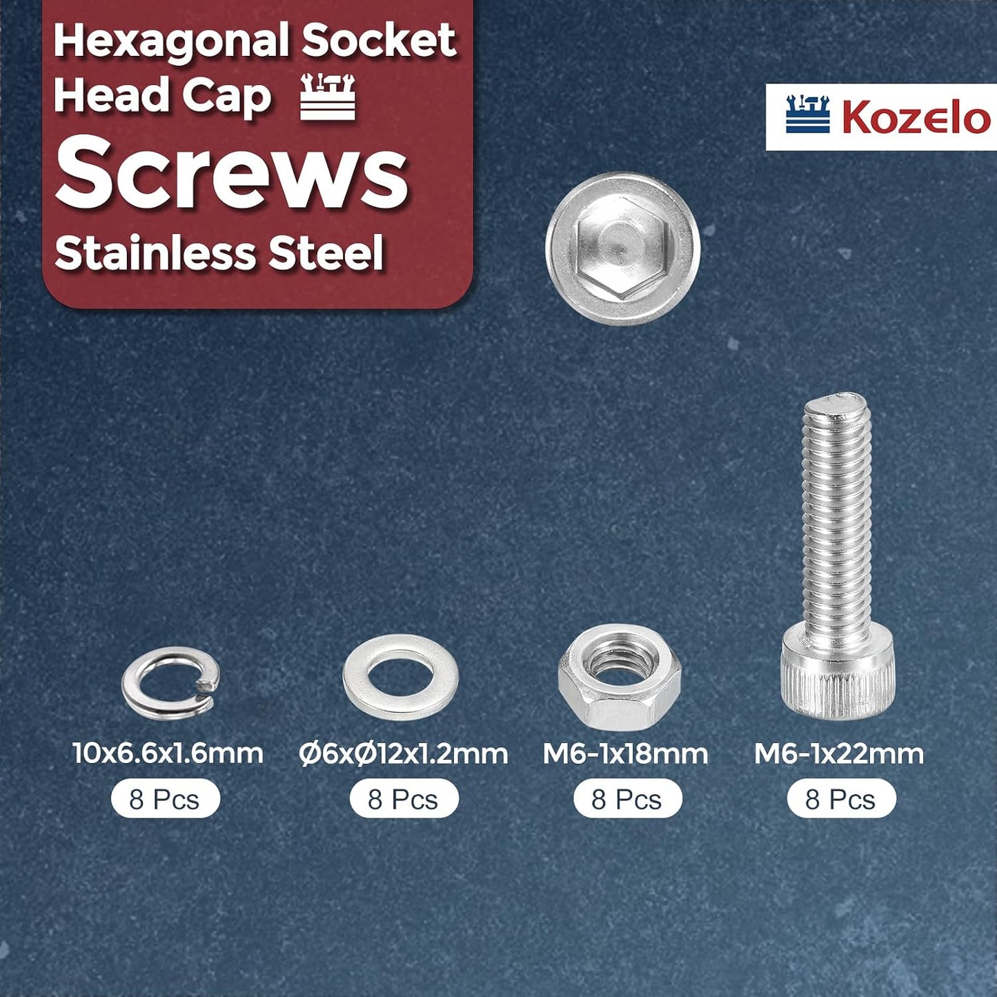 Kit surtido de tuercas M6 acero inox 304 para impresora 3D