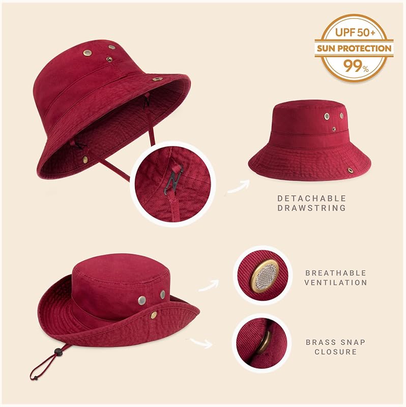Sombrero ala ancha algodón cuerda ajustable unisex para viajes