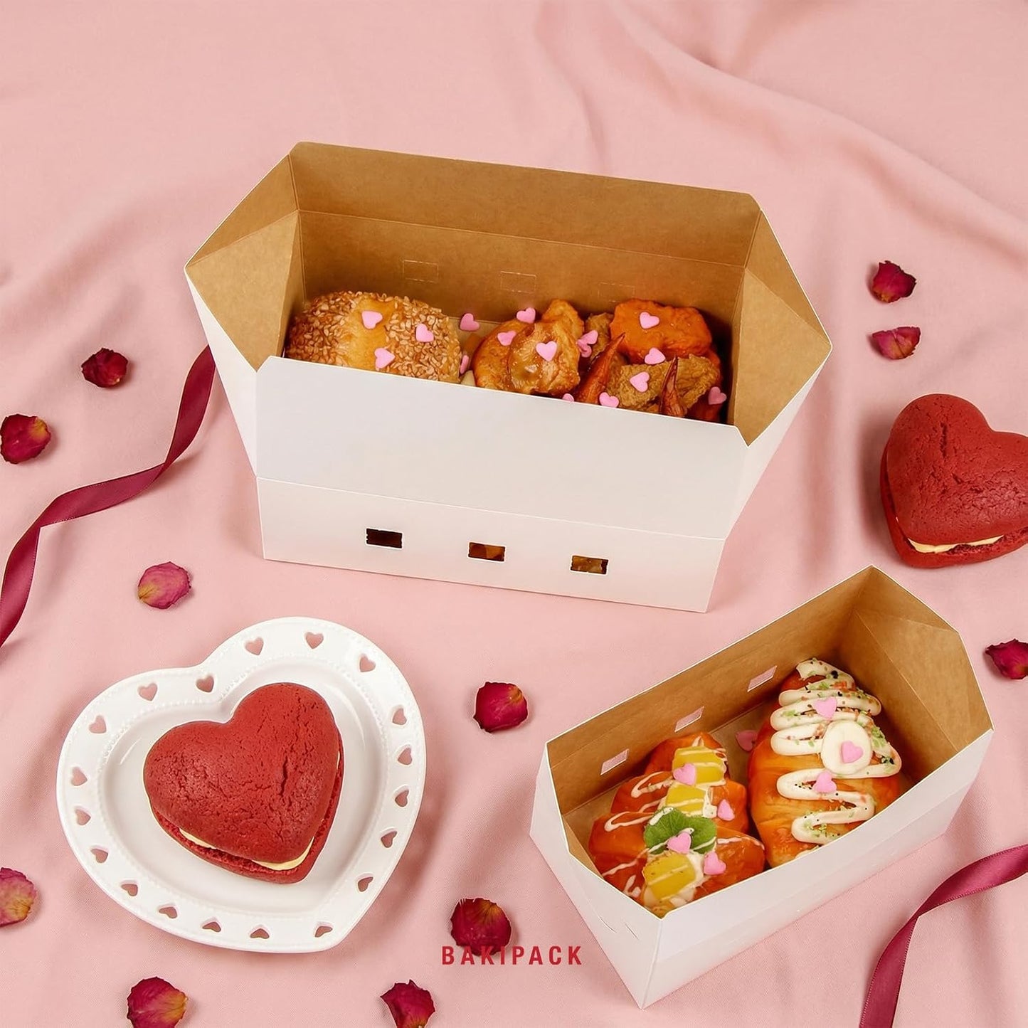 12 Cajas Almuerzo Cartón Blanco 9x6x3.5pulg Catering