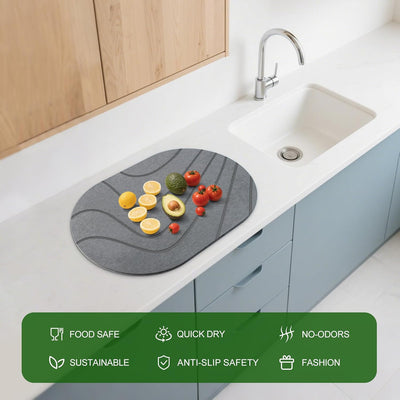 Tapete piedra secado rápido cocina 24x16pulg doble cara