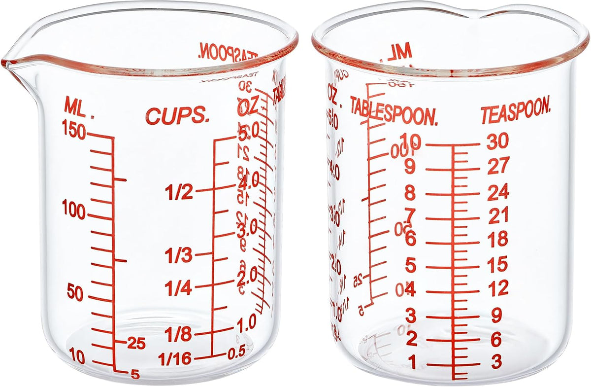 Taza medidora vidrio borosilicato 150ml 5oz set 2