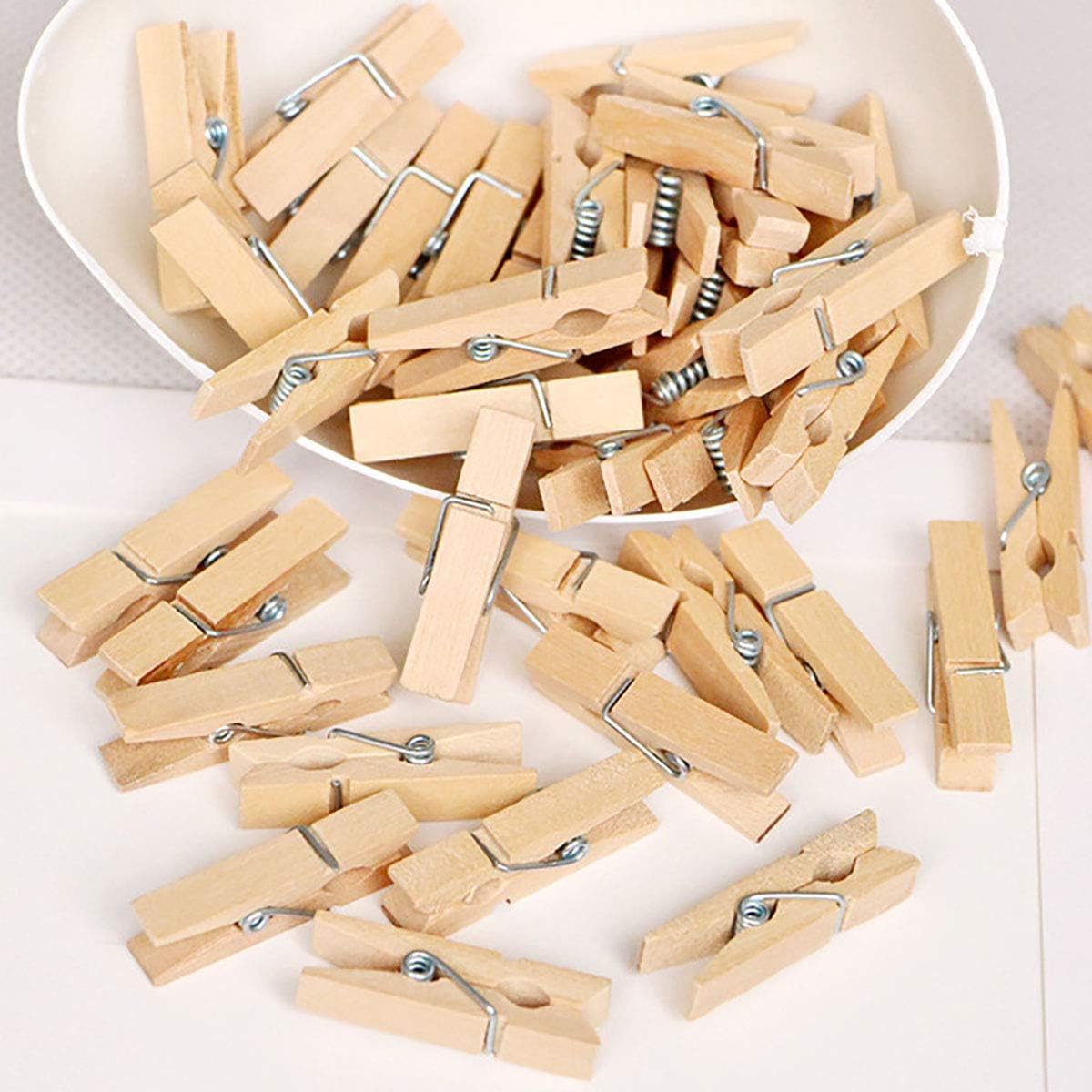 Alfileres madera 100 pzas 1.3pulg con cordel yute 33ft