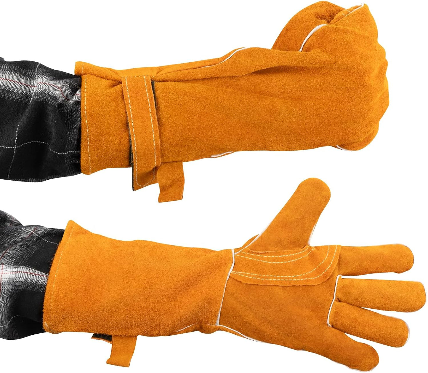 Guantes cuero soldadura 16pulg resist. calor X-Large