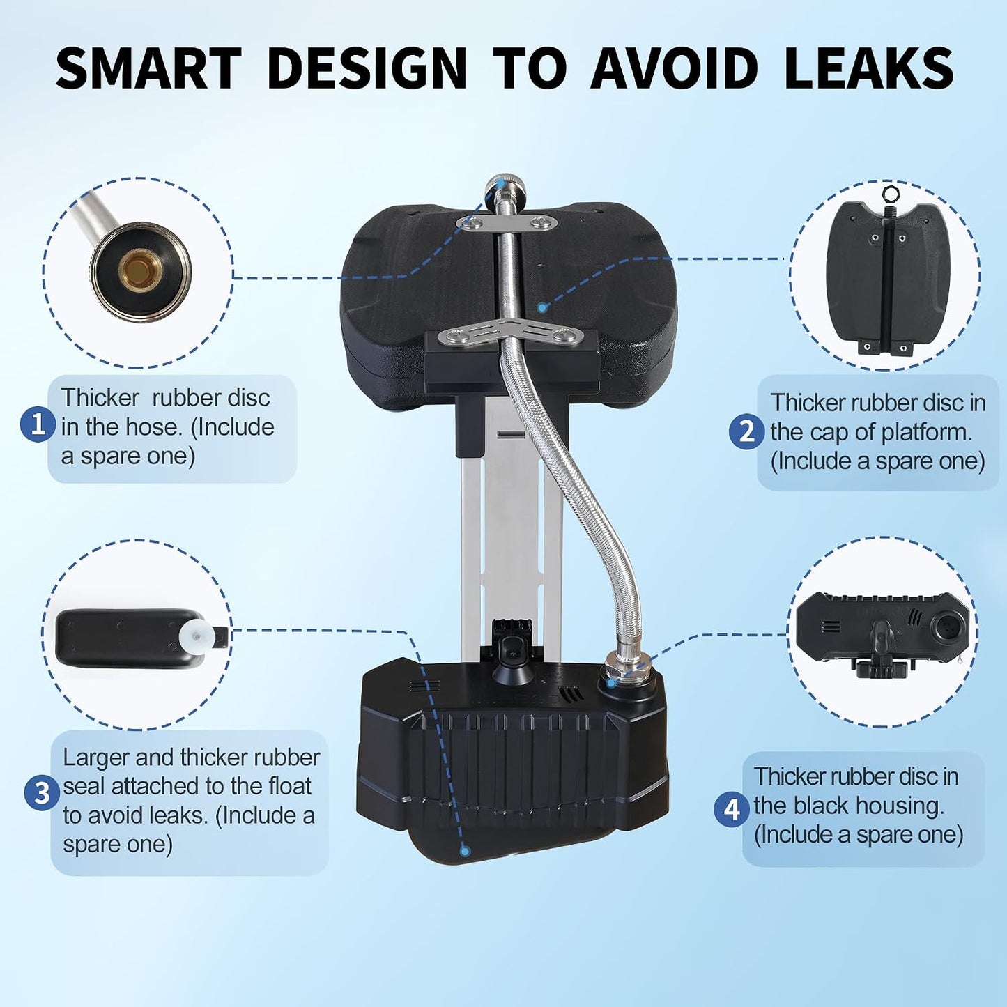 Nivelador automático de agua para piscina gris oscuro