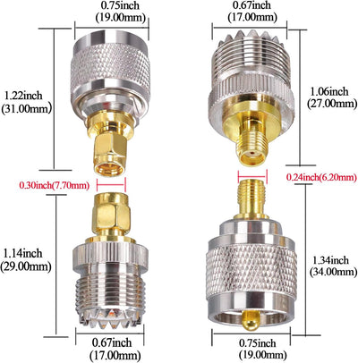 Kit adaptador coaxial SMA UHF PL259 SO239 para antenas FPV