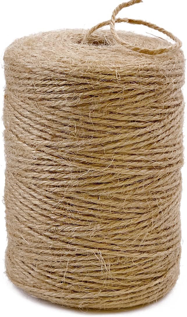 Cordel yute natural 600pies color marrón 2mm para manualidades