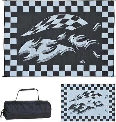 Tapete Negro con Cuadros 8x12ft para Sala y Dormitorio