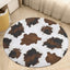 Alfombra redonda piel vaca estampado occidental 3ft