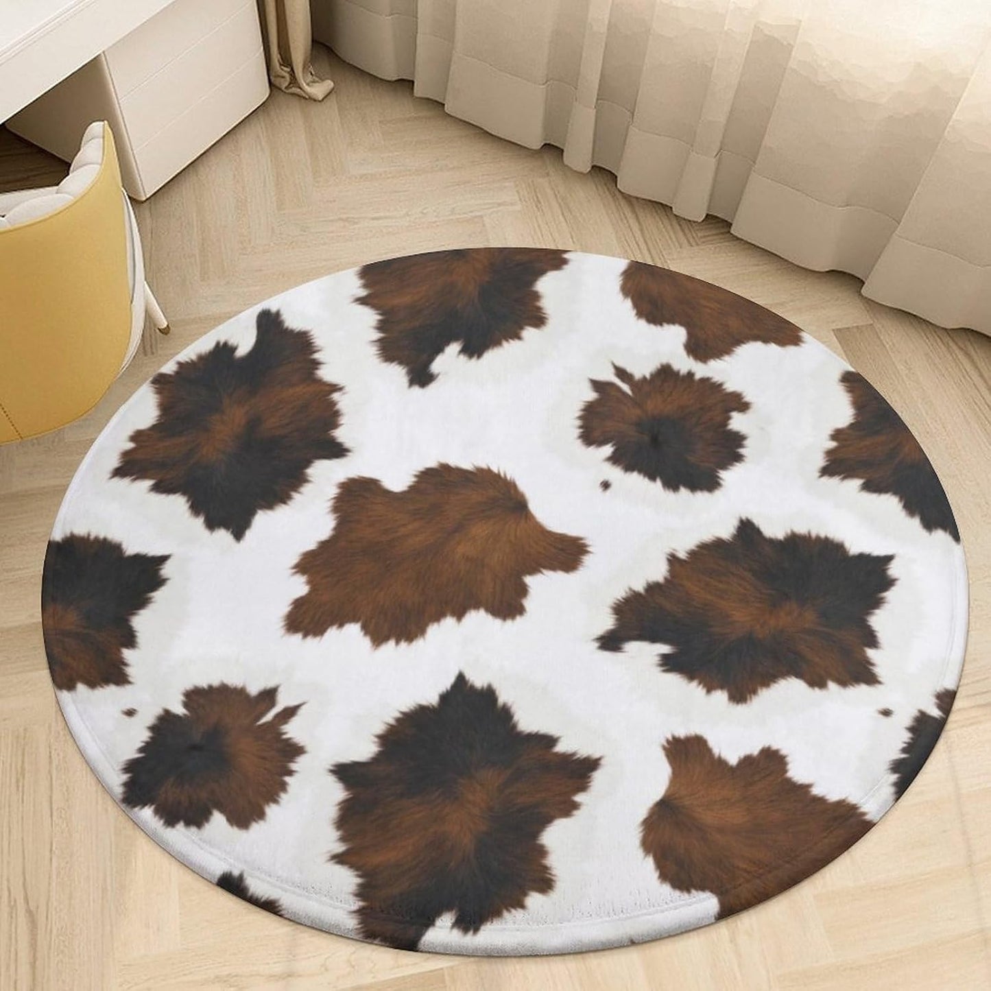 Alfombra redonda piel vaca estampado occidental 3ft