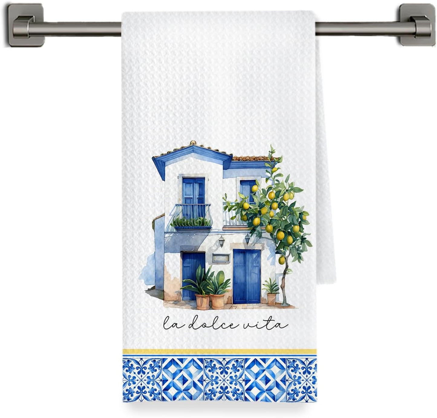 Toallas cocina rústicas mediterráneas limón 16x