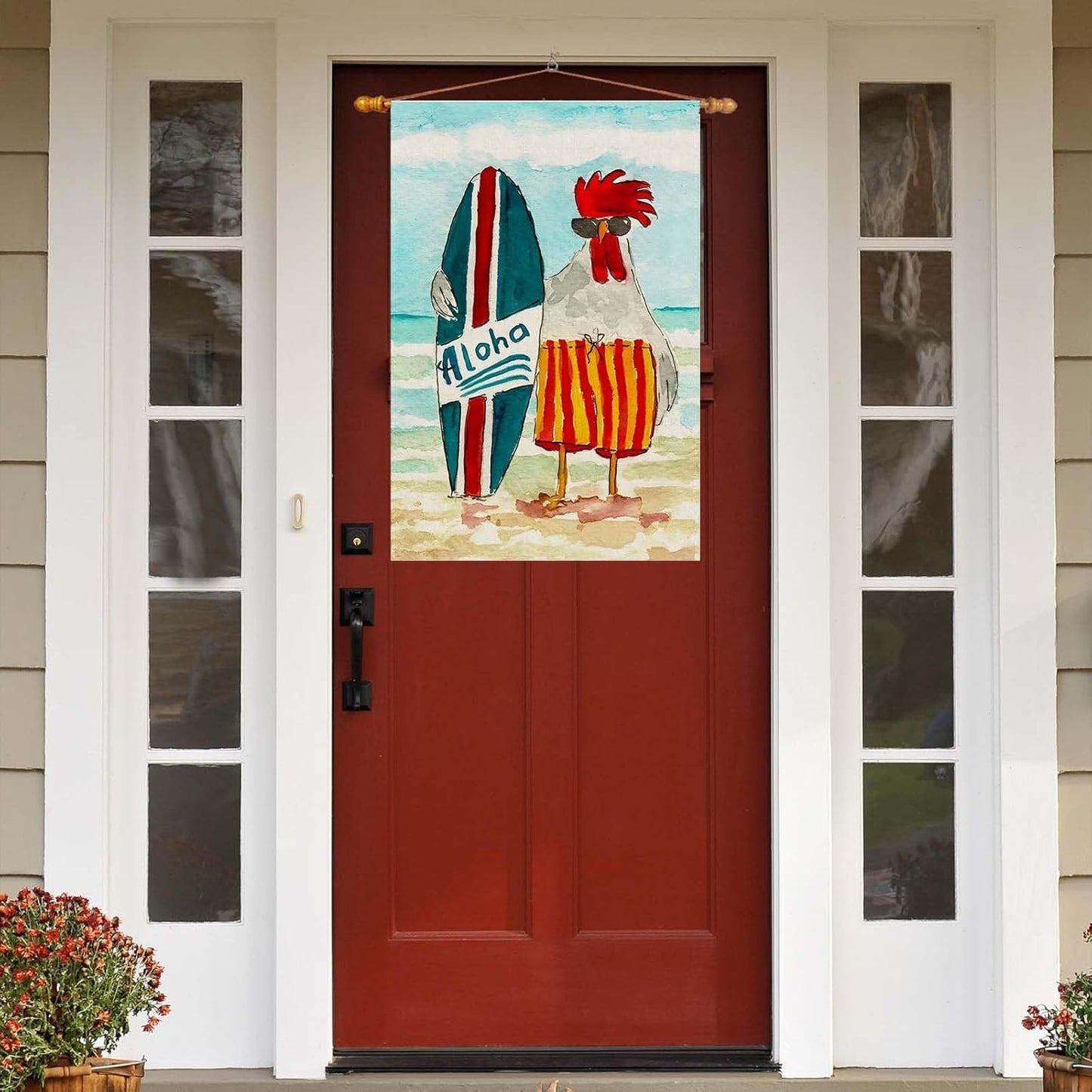 Bandera Aloha Verano Pollos 28x40pulg Exteriores