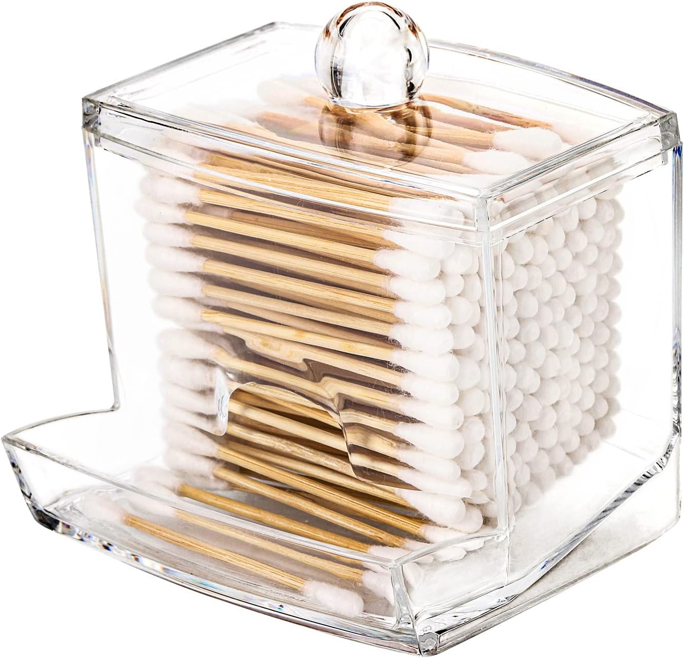 Dispensador Qtip 10oz organiz. baño transparente