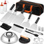 Set 25 accesorios parrilla espátulas ampliadas cubierta hilvanado