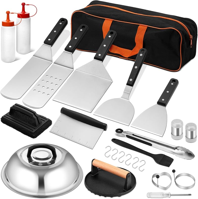 Set 25 accesorios parrilla espátulas ampliadas cubierta hilvanado