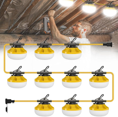 Cadena luces LED 100ft 100W 10 bombillas IP65 para ático