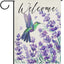 Bandera decorativa primavera verano colibrí lavanda patio