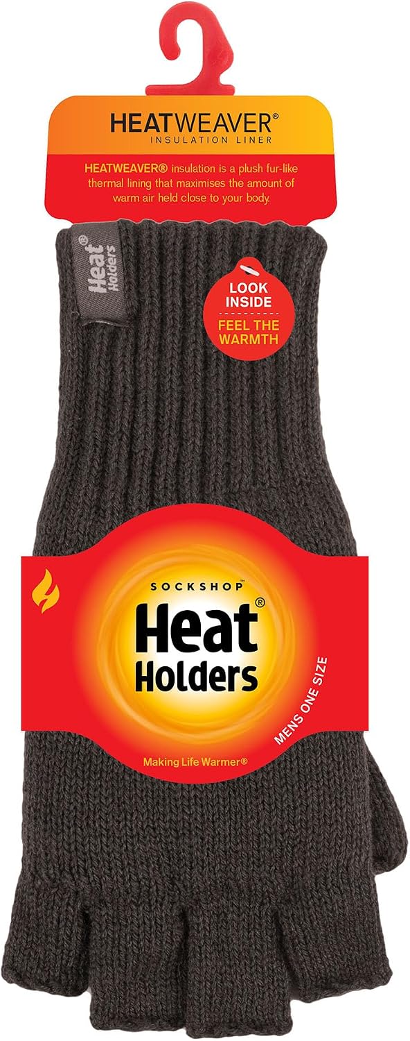 Guantes térmicos sin dedos forro polar hombre