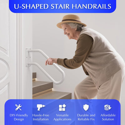 Barandilla antiderrap forma U pared escaleras interiores