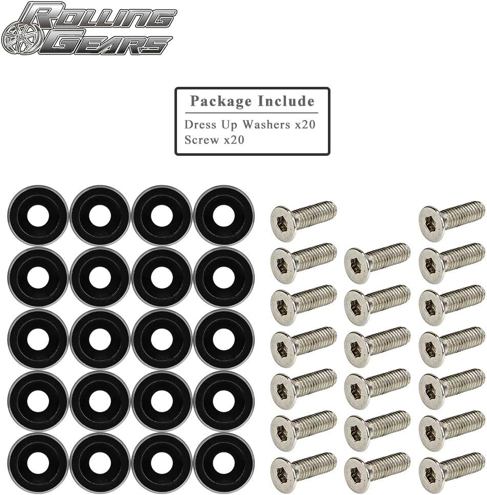 Kit 20 pernos aluminio parachoques M6 18mm para bahía motor