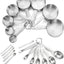 Set 21 Tazas y Cucharas Medidoras Acero Inox 18/8