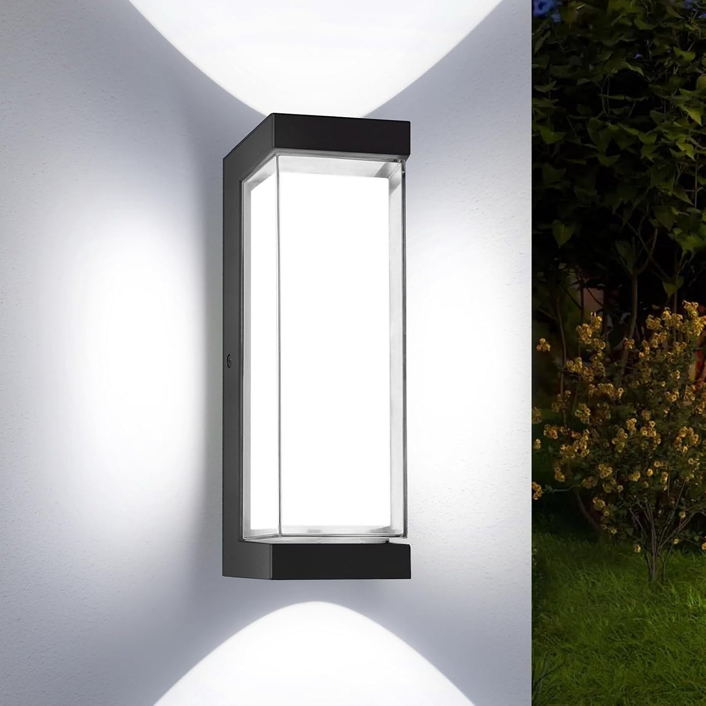 Luminaria LED exterior IP65 24W lámpara pared negra 3000LM