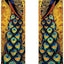 Pancarta pavo real dorado 71x12" decoración puerta entrada