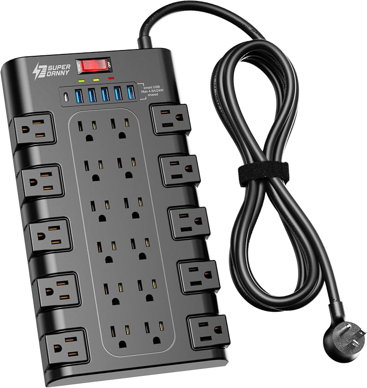 Regleta alimentación con 22 tomas AC y 6 USB 1875W