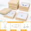 Cajas regalo cartón joyas 80uds 3.5x3.5x1" con algodón tapa